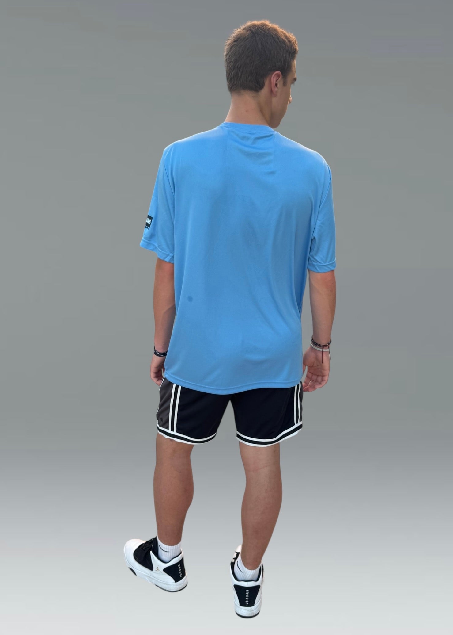BE STRONG BREATHABLE WORKOUT ATHLETIC SKY-BLUE TEE