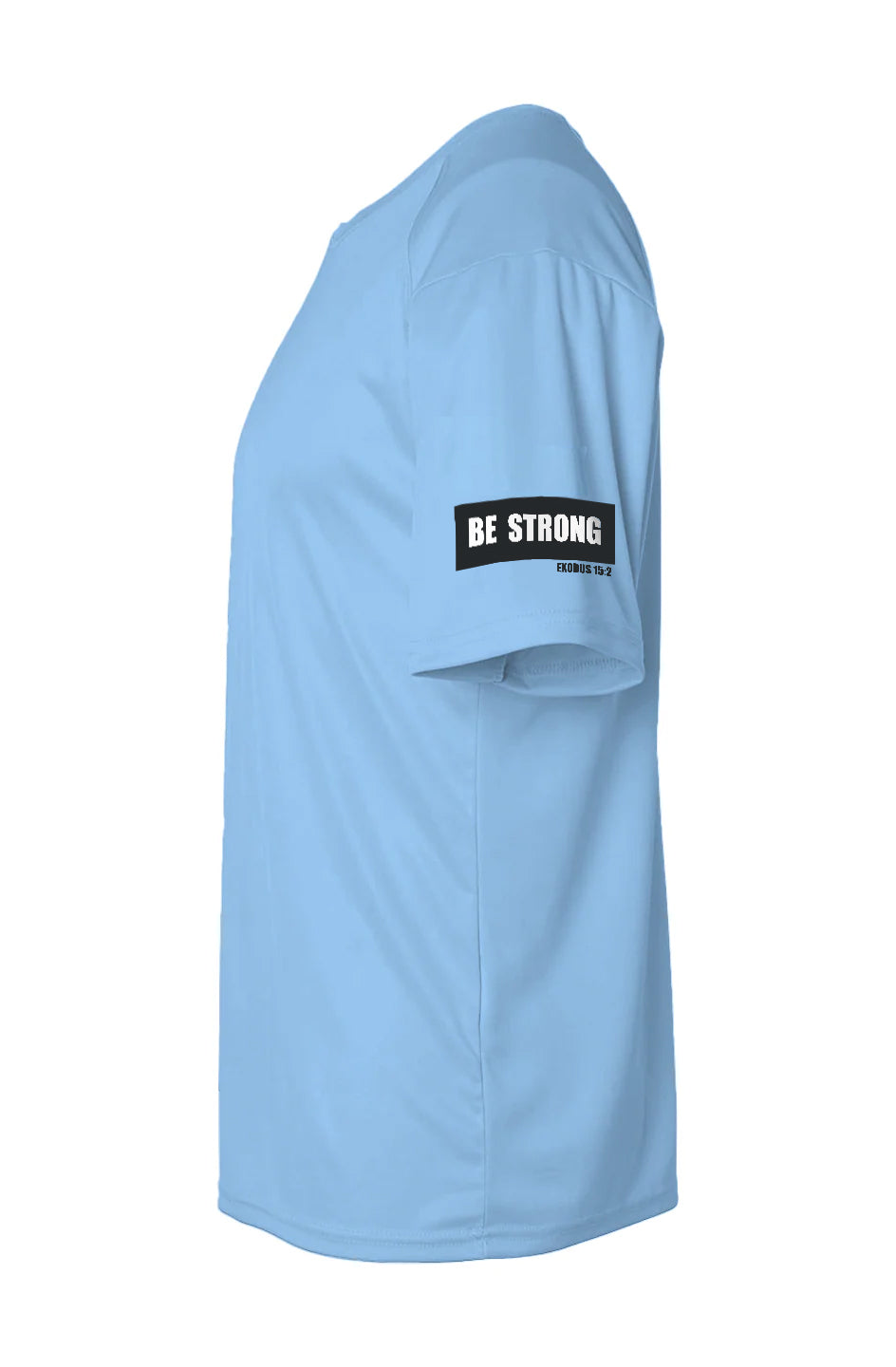 BE STRONG BREATHABLE WORKOUT ATHLETIC SKY-BLUE TEE