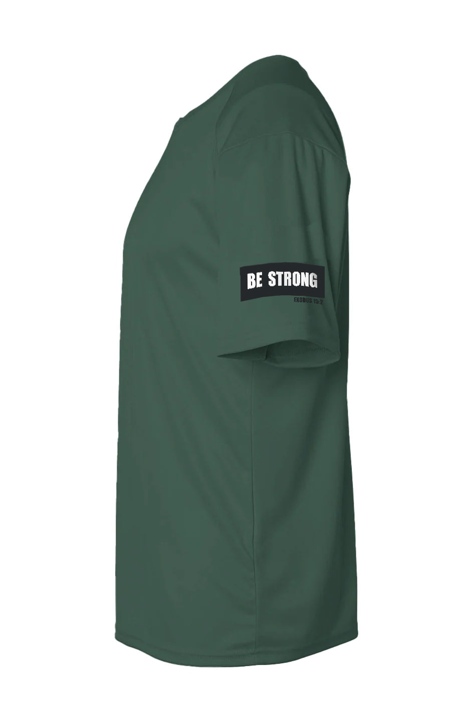 BE STRONG BREATHABLE WORKOUT ATHLETIC FOREST-GREEN TEE
