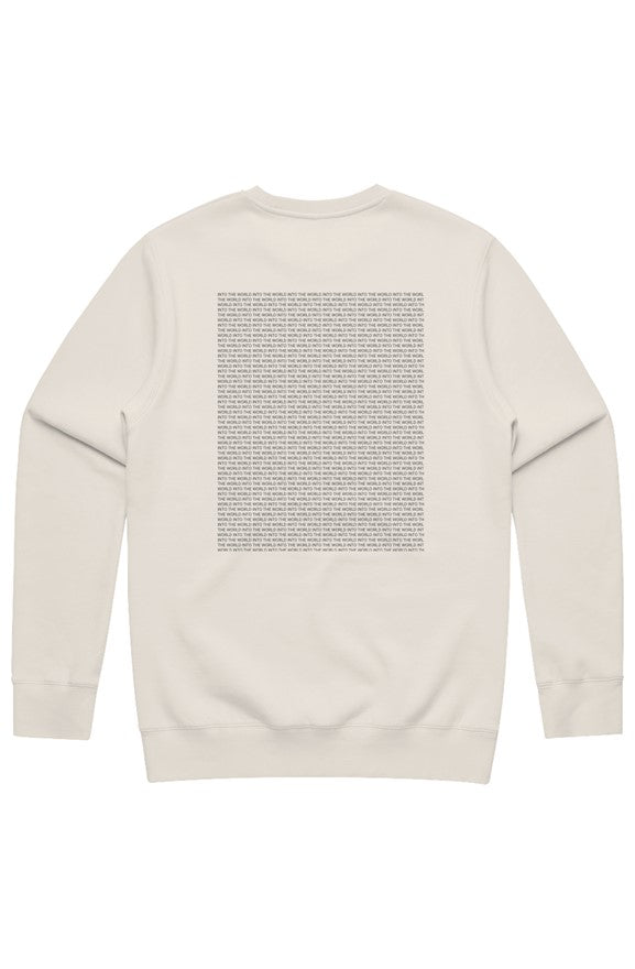 INTO THE WORLD pullover sweatshirt