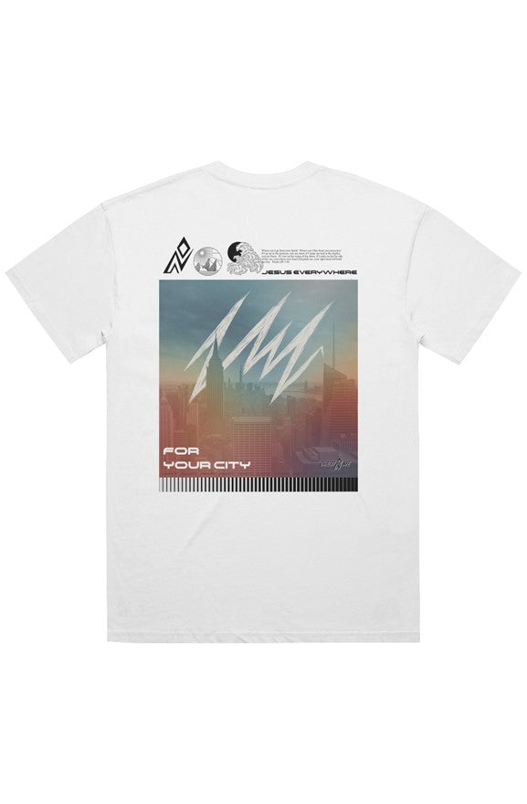 JESUS EVERYWHERE PRAY FOR YOUR CITY OVERSIZED TEE