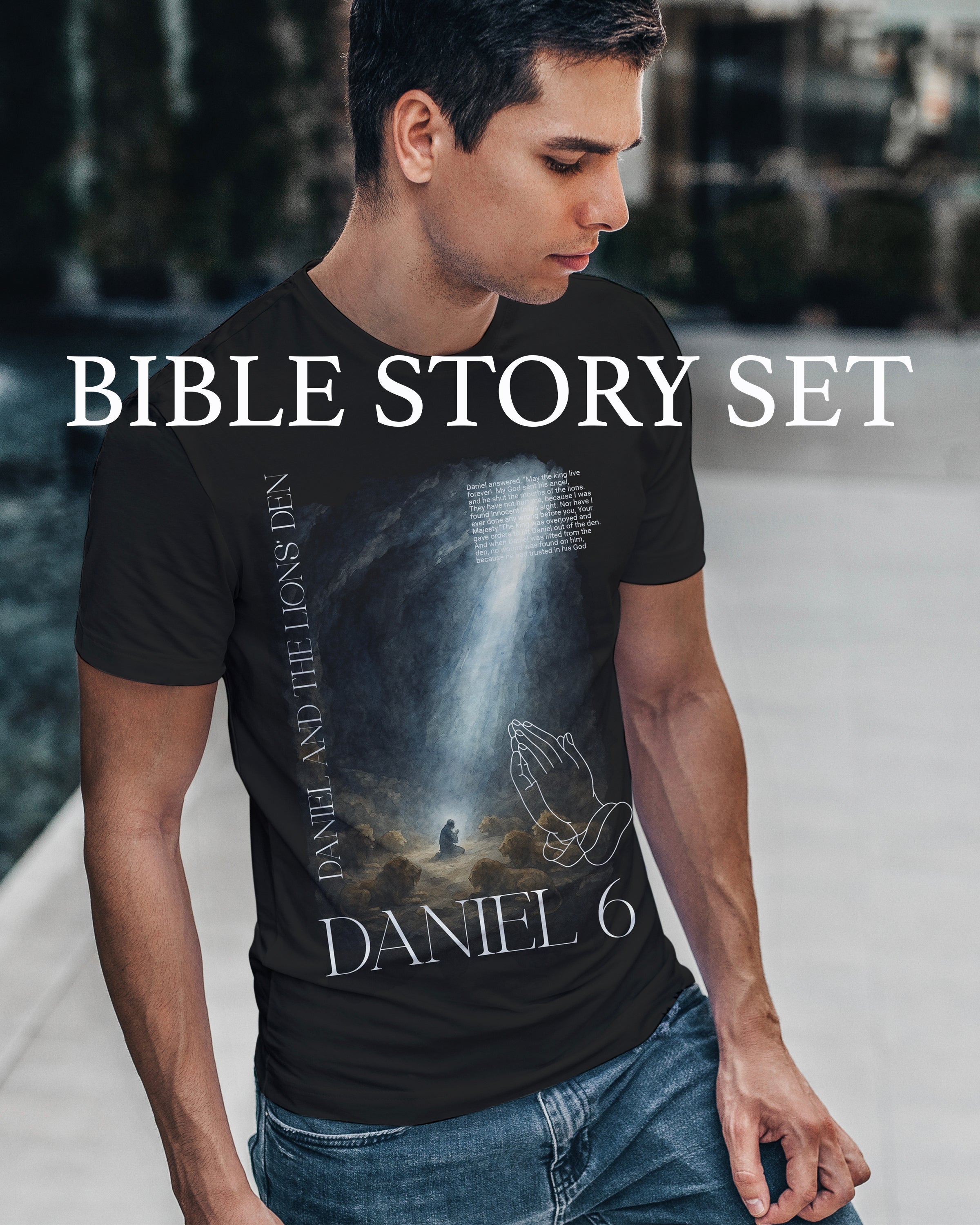BIBLE STORY OVERSIZED HEAVYWEIGHT DANIEL 3 CHRISTIAN MERCH STREETWEAR GRAPHIC TEE