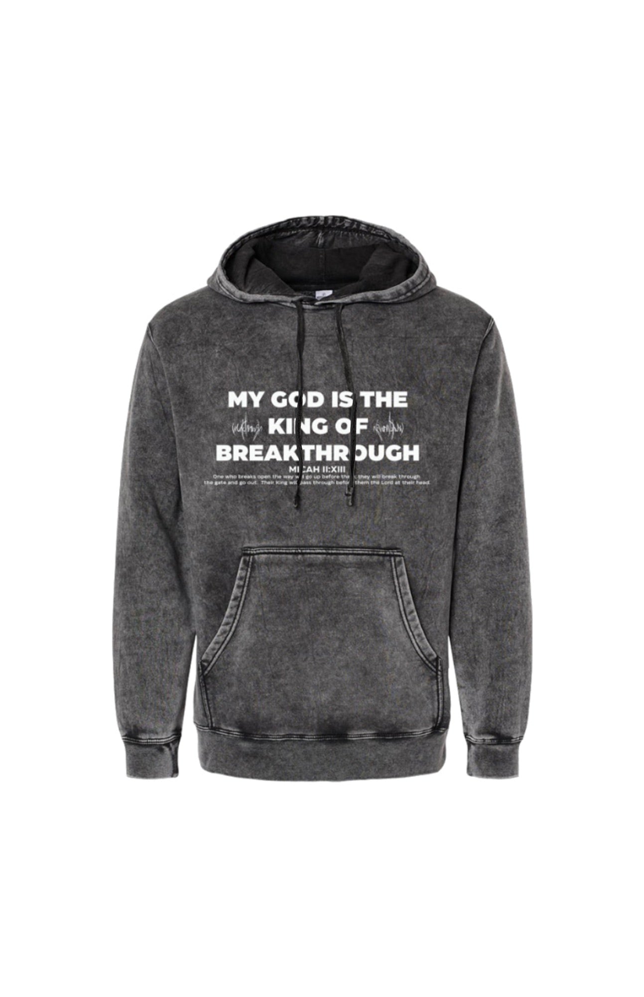 GOD OF BREAKTHROUGH MINERAL WASH ATHLETIC CHRISTIAN STREETWEAR PULLOVER HOODIE SWEATSHIRT