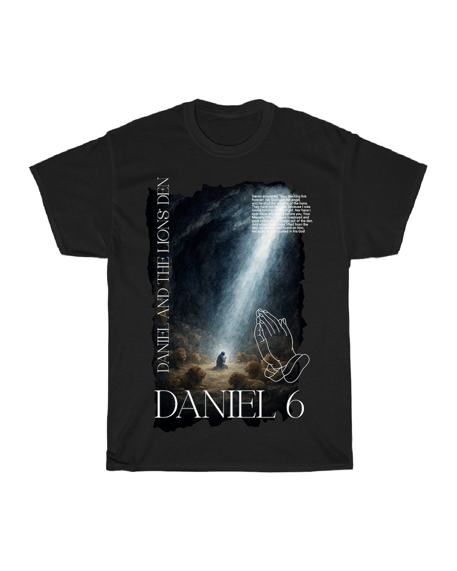 BIBLE STORY OVERSIZED HEAVYWEIGHT DANIEL 6 CHRISTIAN MERCH GRAPHIC TEE
