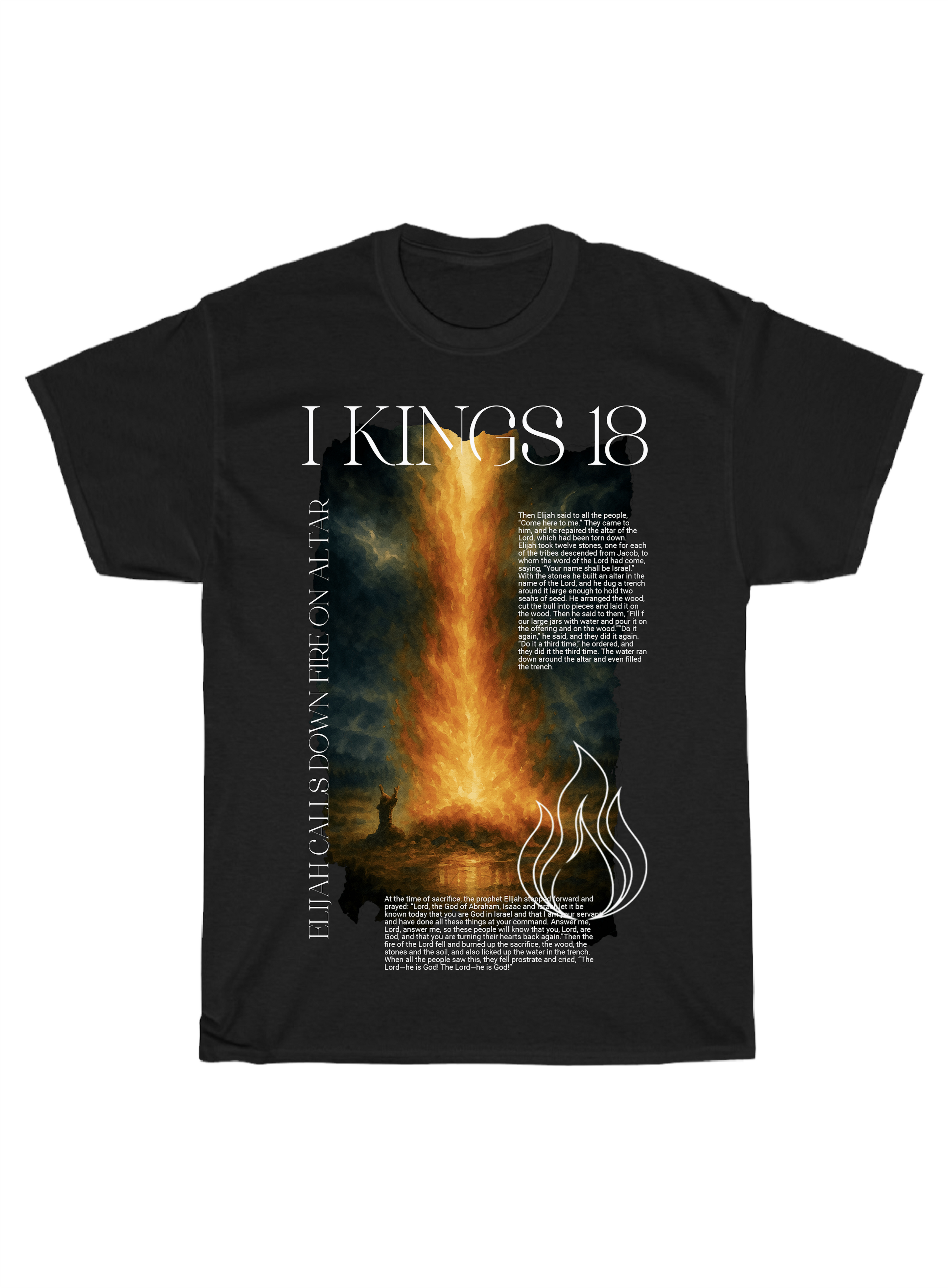 BIBLE STORIES OVERSIZED HEAVYWEIGHT I KINGS 18 CHRISTIAN MERCH STREETWEAR GRAPHIC TEE