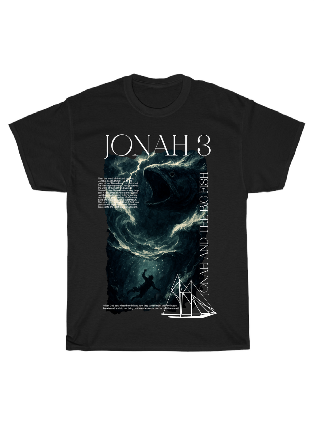 BIBLE STORY OVERSIZED HEAVYWEIGHT JONAH 3 CHRISTIAN MERCH STREETWEAR GRAPHIC TEE