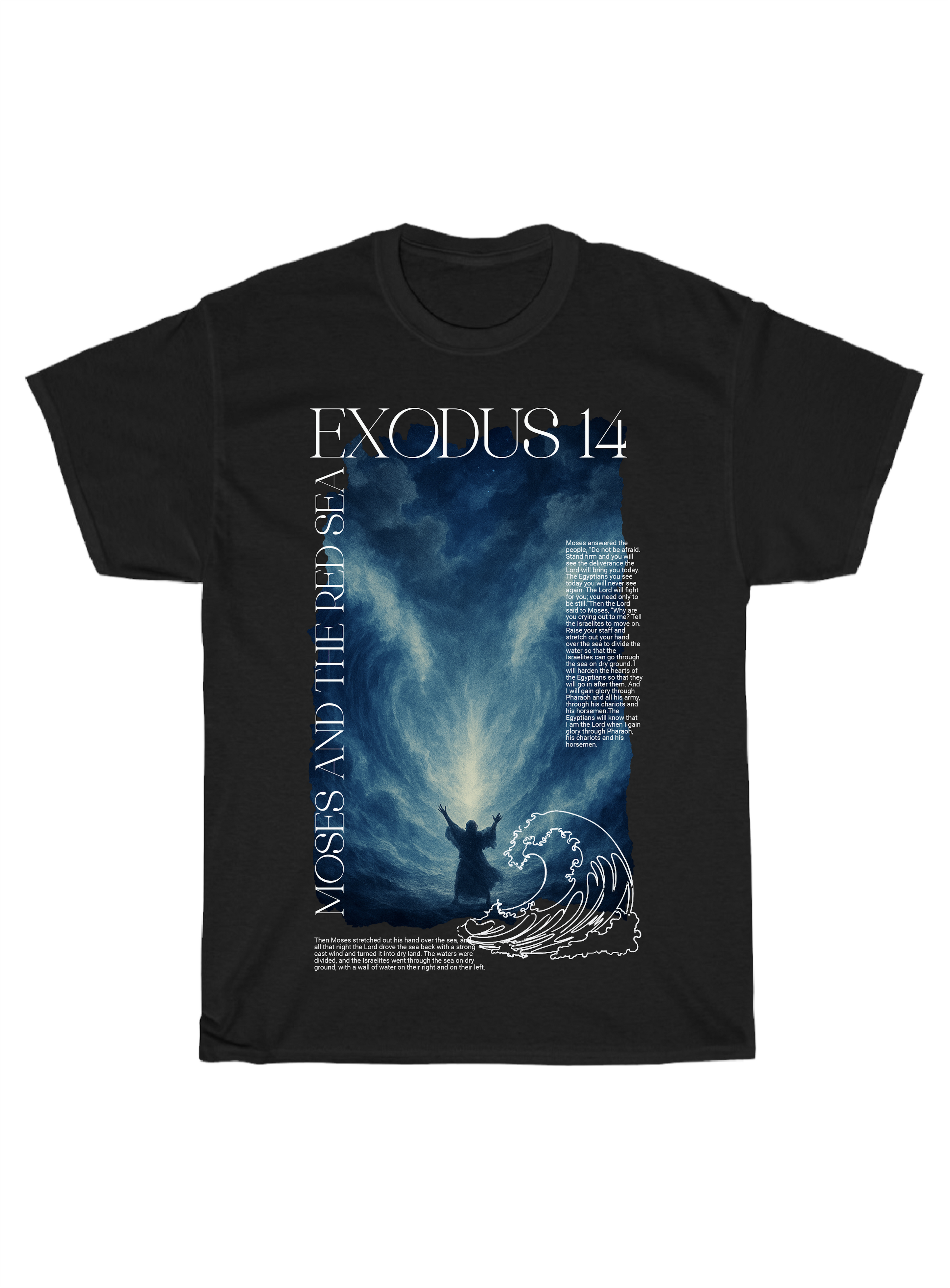 BIBLE STORY OVERSIZED HEAVYWEIGHT EXODUS 14 CHRISTIAN MERCH STREETWEAR GRAPHIC TEE