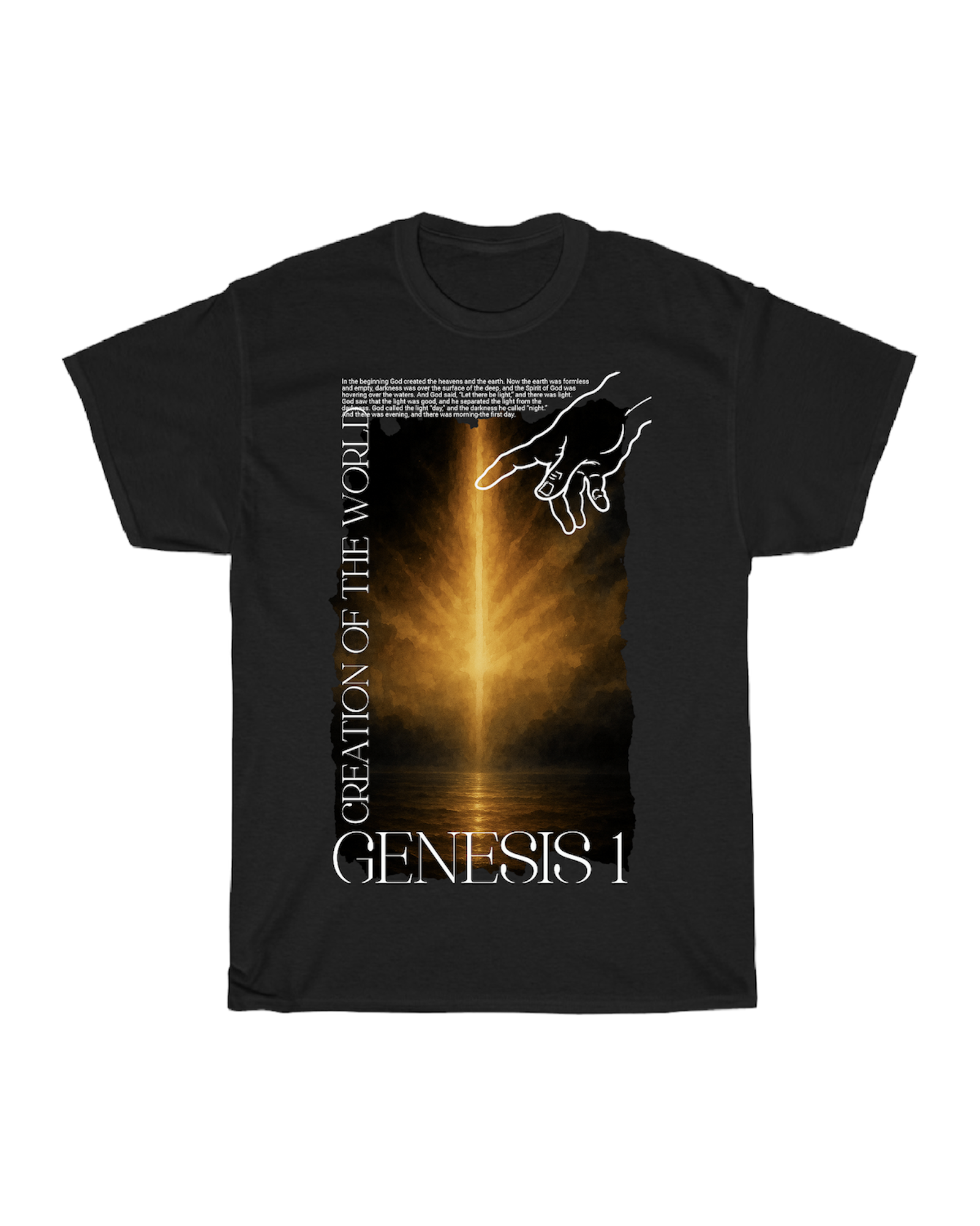 BIBLE STORY OVERSIZED HEAVYWEIGHT GENESIS 1 CHRISTIAN MERCH STREETWEAR GRAPHIC TEE