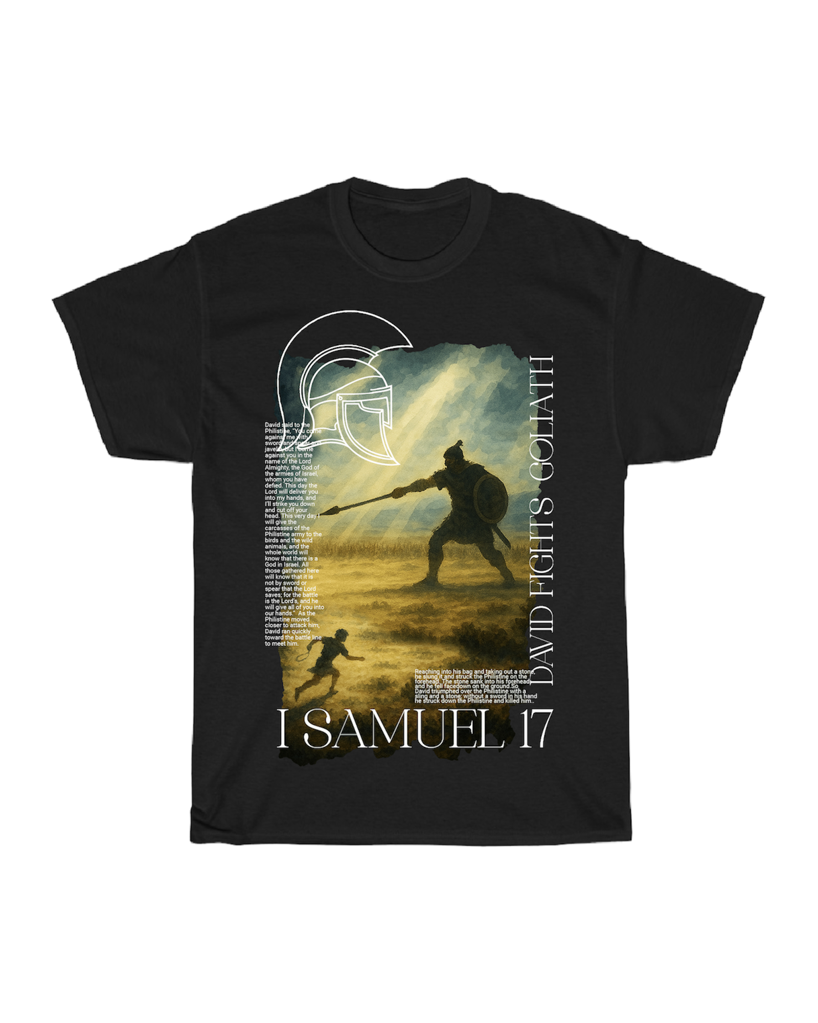 BIBLE STORY OVERSIZED HEAVYWEIGHT I SAMUEL 17 CHRISTIAN MERCH STREETWEAR GRAPHIC TEE