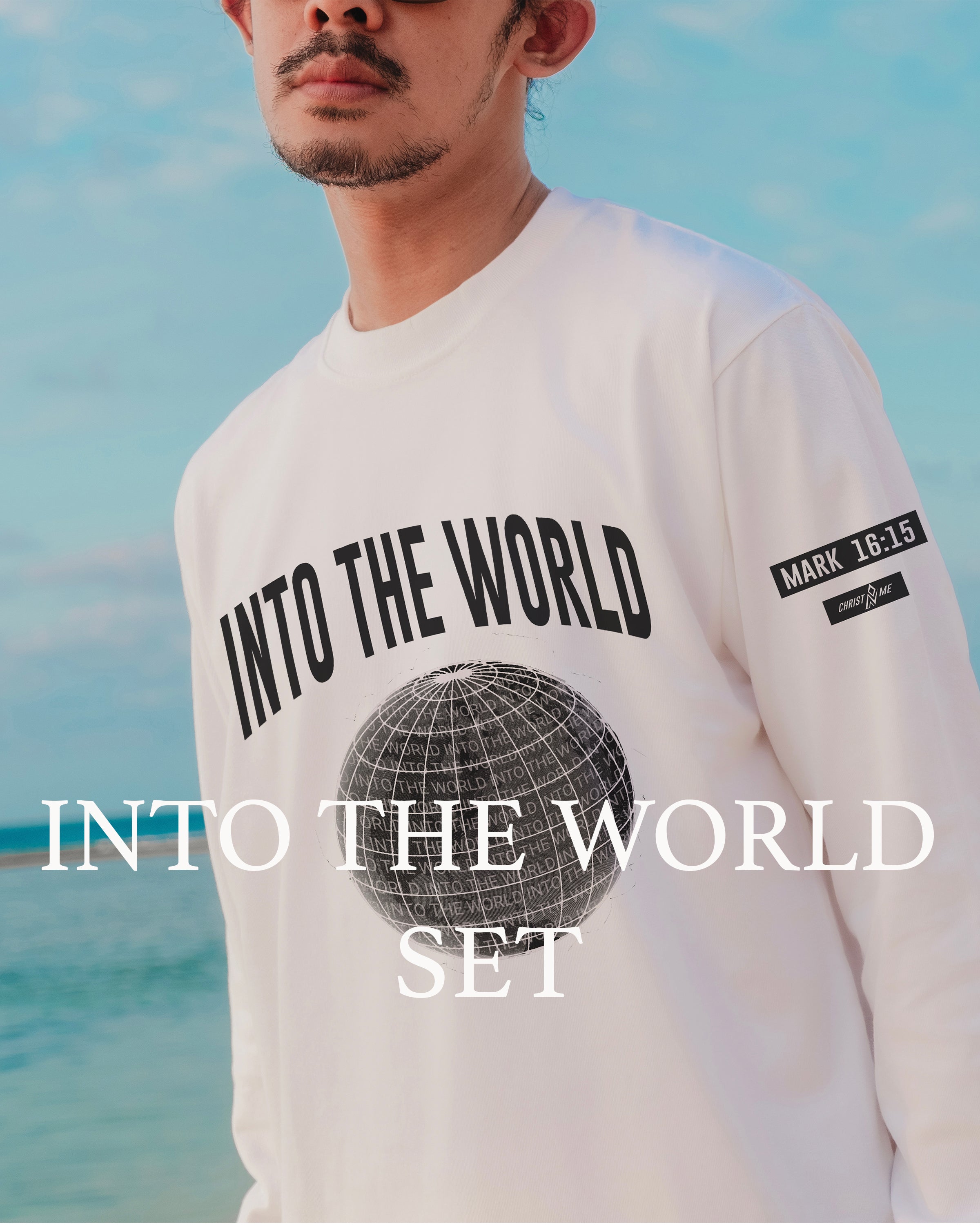 INTO THE WORLD VARSITY CHRISTIAN MERCH STREETWEAR BOMBER JACKET