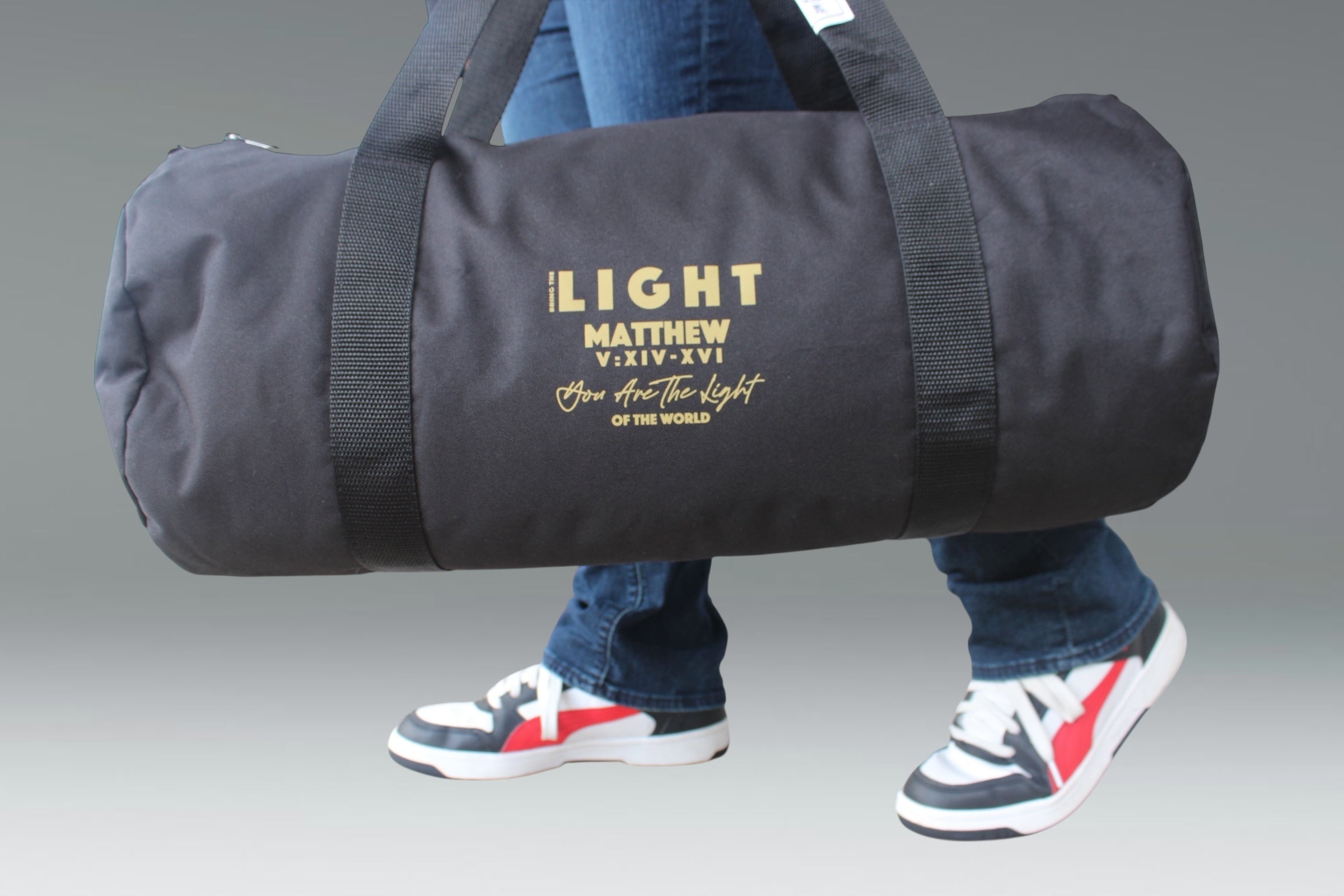 BRING THE LIGHT GYM DUFFEL BAG