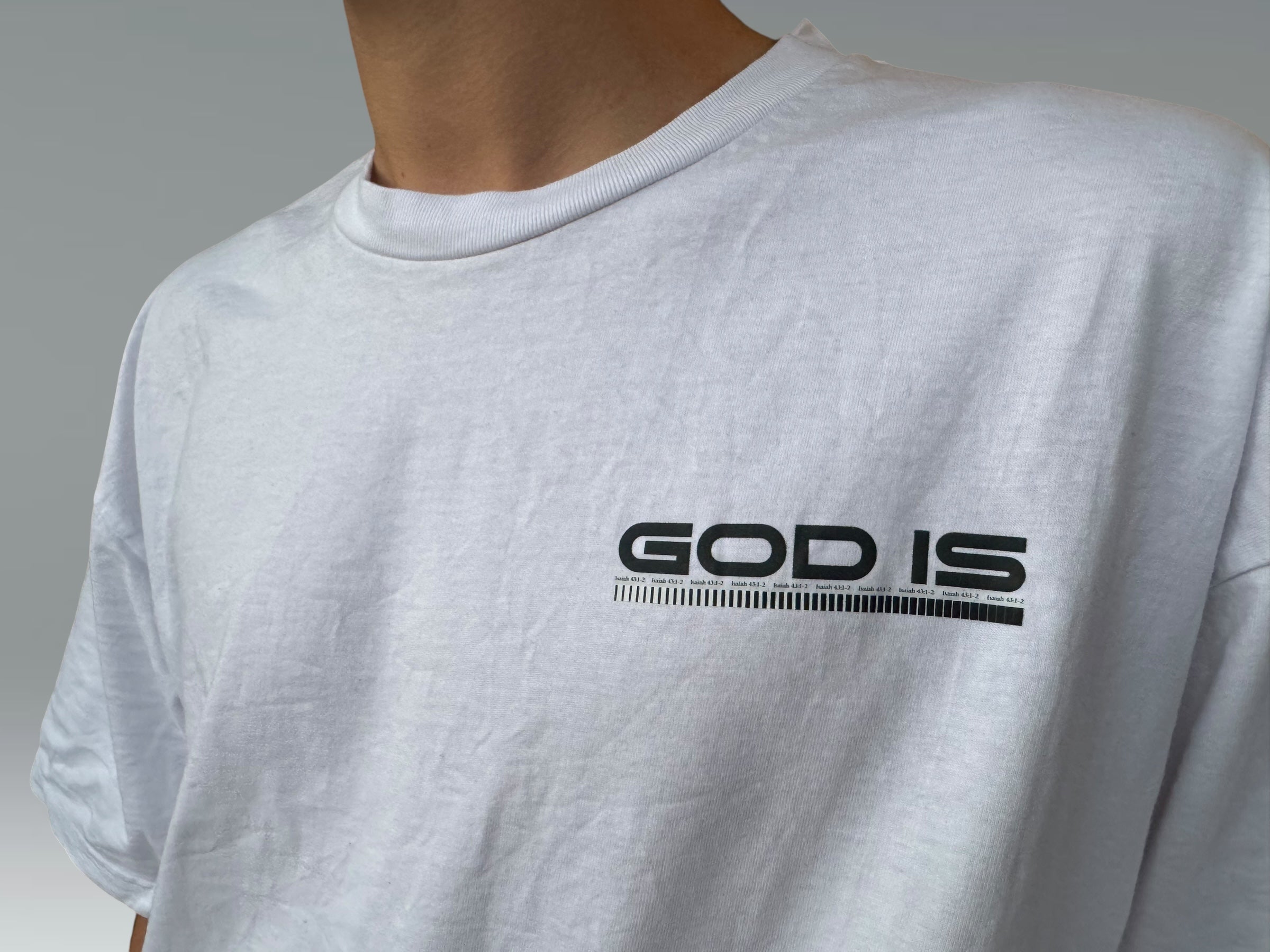 JESUS EVERYWHERE GOD IS WITH US IN THE STORM OVERSIZED TEE