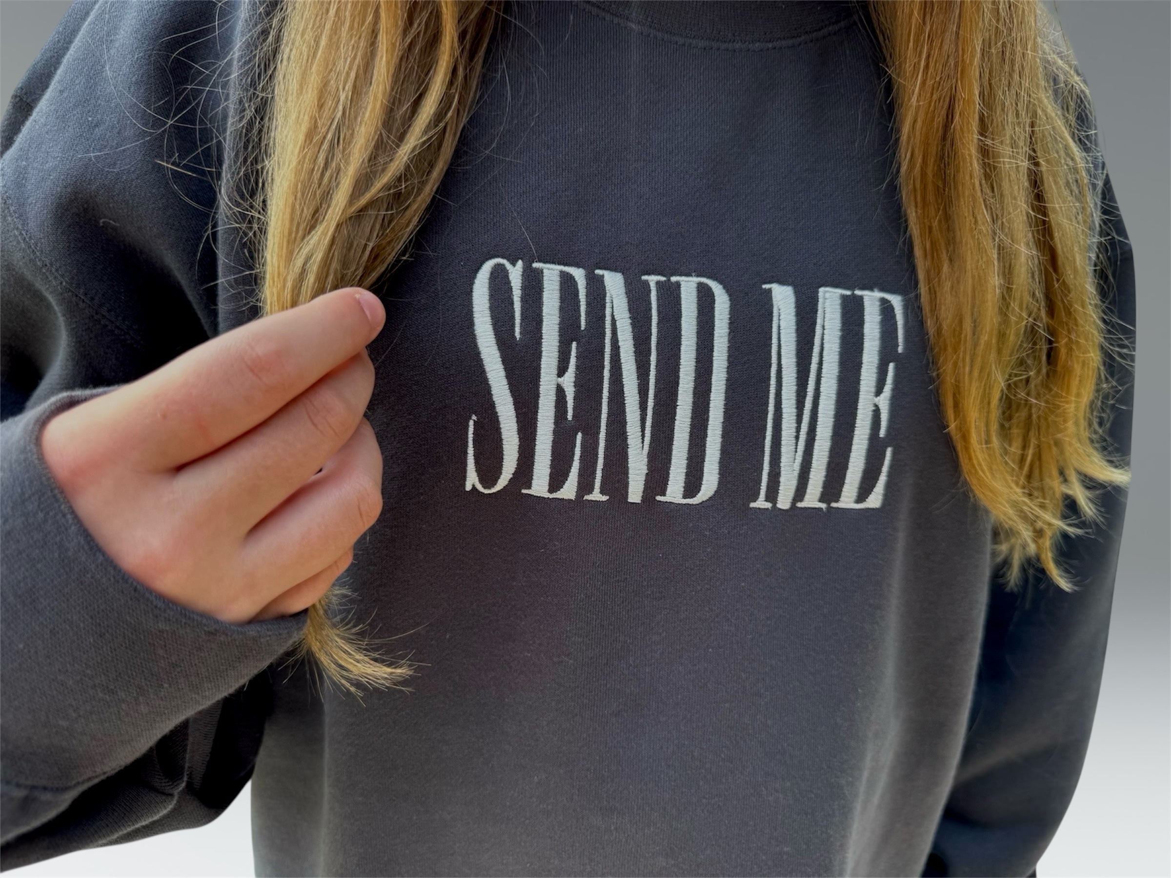 JOSHUA 21:45 SIMPLE BIBLE VERSE EMBROIDERED HEAVYWEIGHT CHRISTIAN MERCH PULLOVER CREWNECK SWEATSHIRT