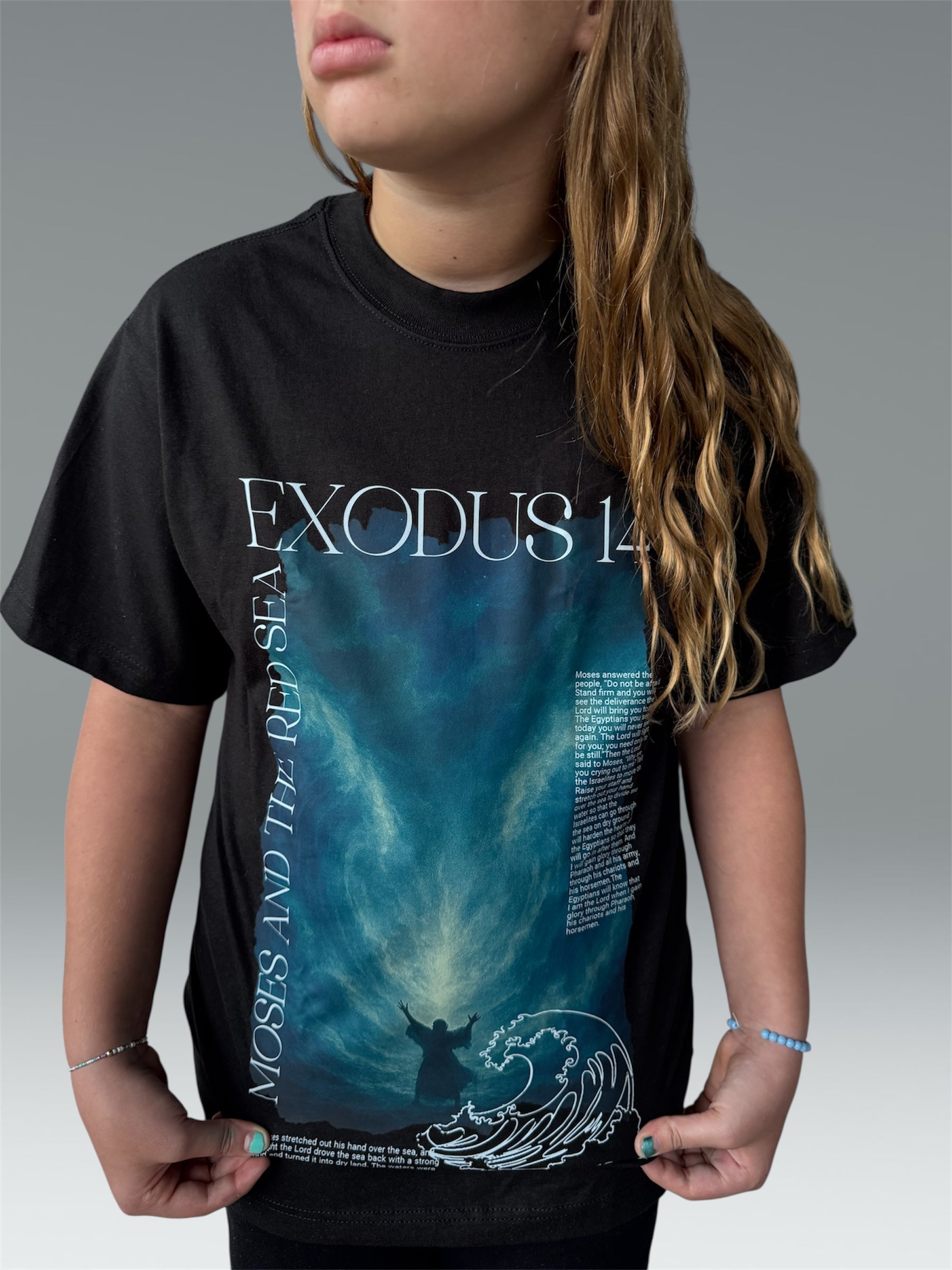 BIBLE STORY OVERSIZED HEAVYWEIGHT EXODUS 14 GRAPHIC TEE