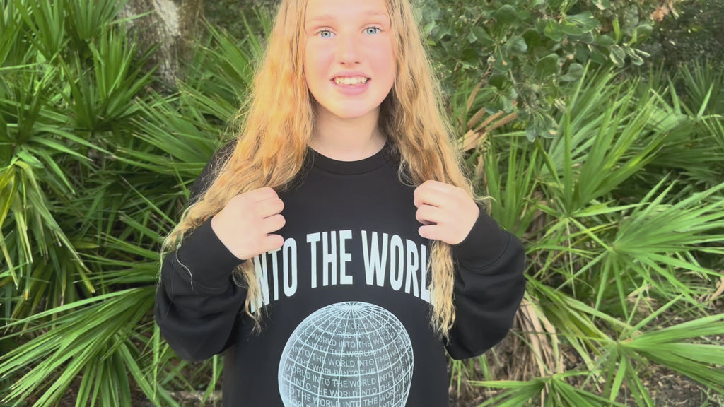 INTO THE WORLD HEAVYWEIGHT CHRISTIAN MERCH STREETWEAR PULLOVER CREWNECK SWEATSHIRT